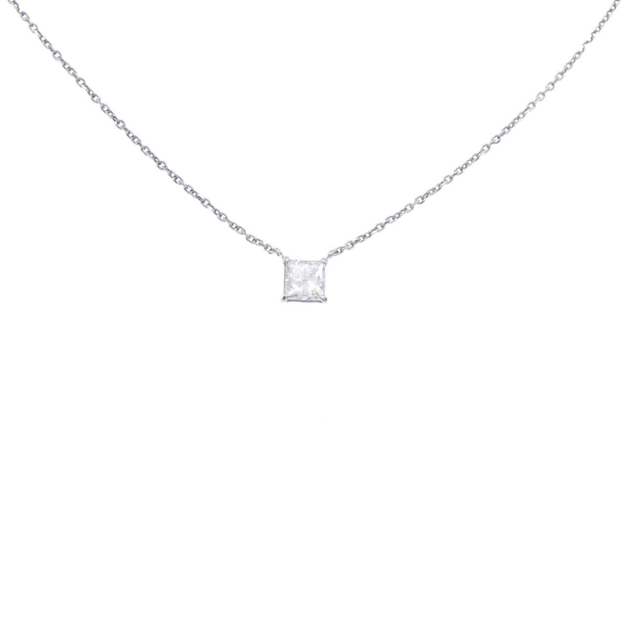 K18WG Diamond Necklace 0.450CT D SI1 Fancy Cut