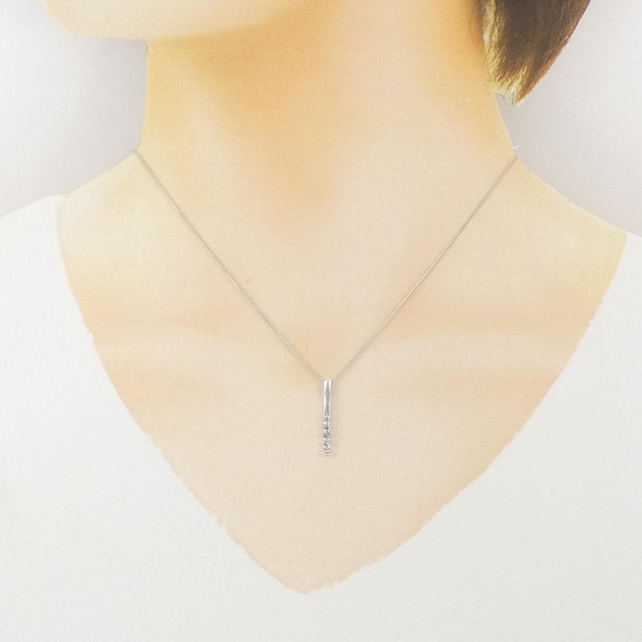 K18WG/750WG ダイヤモンド ネックレス 0.25CT