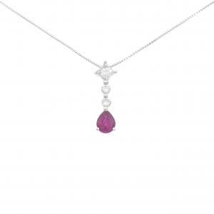 PT900/PT850 ルビー ネックレス 0.56CT