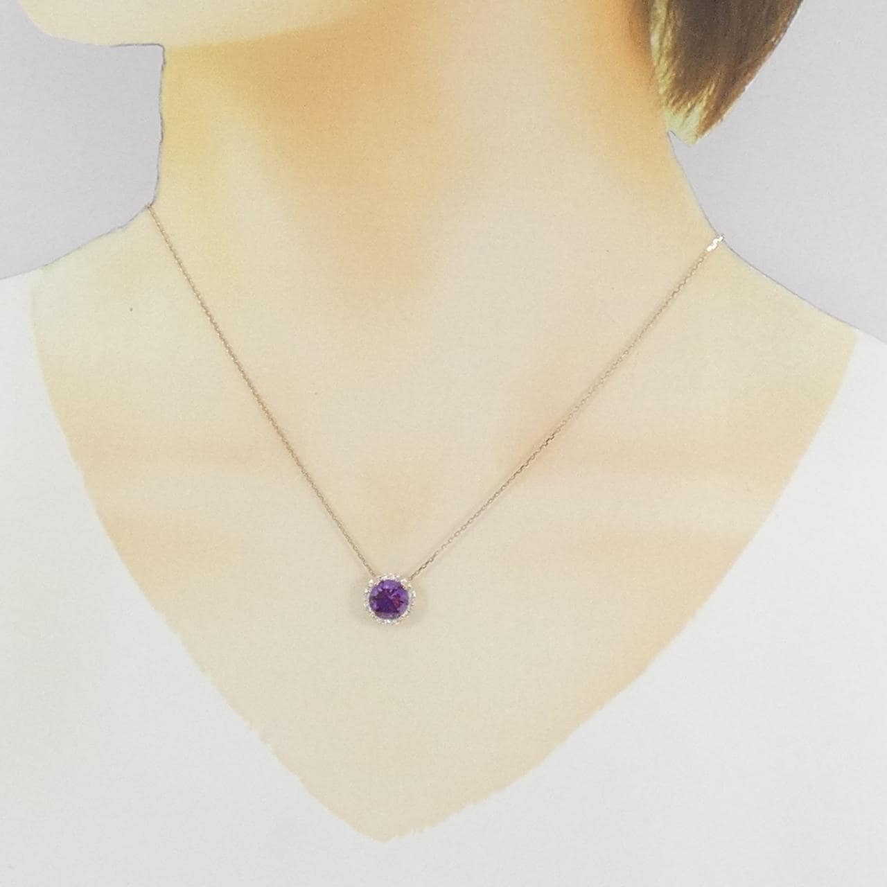 K18PG アメジスト ネックレス 1.62CT