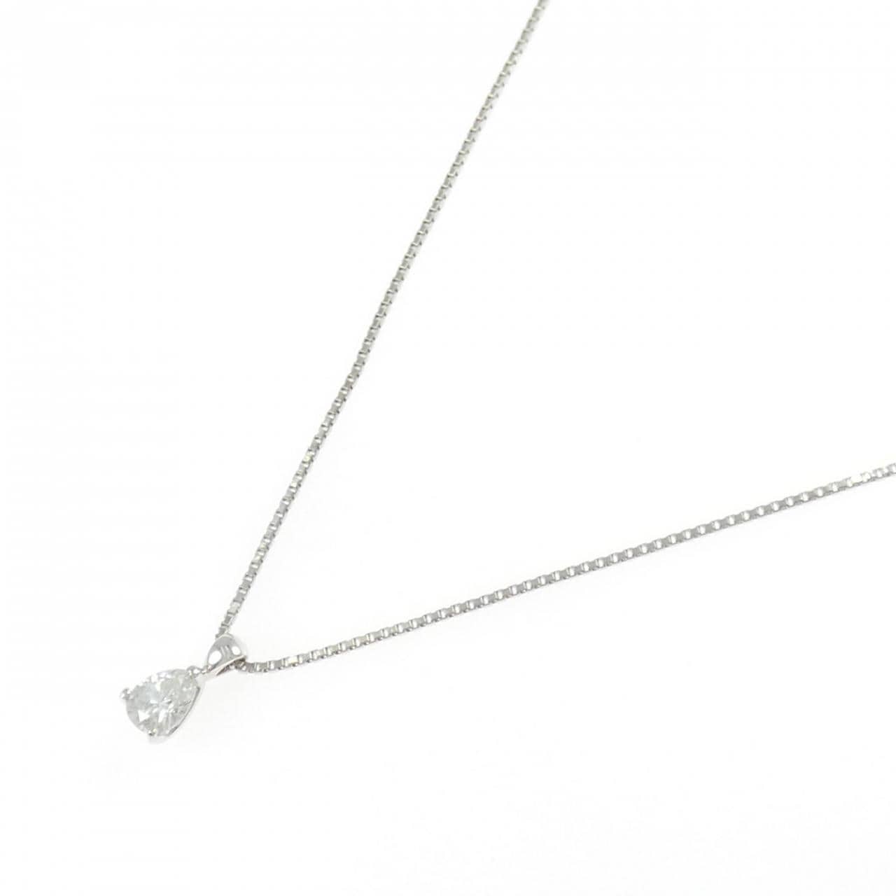 K18WG/PT850 ダイヤモンド ネックレス 0.24CT