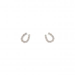 K18WG ホースシュー ダイヤモンド ピアス 0.20CT