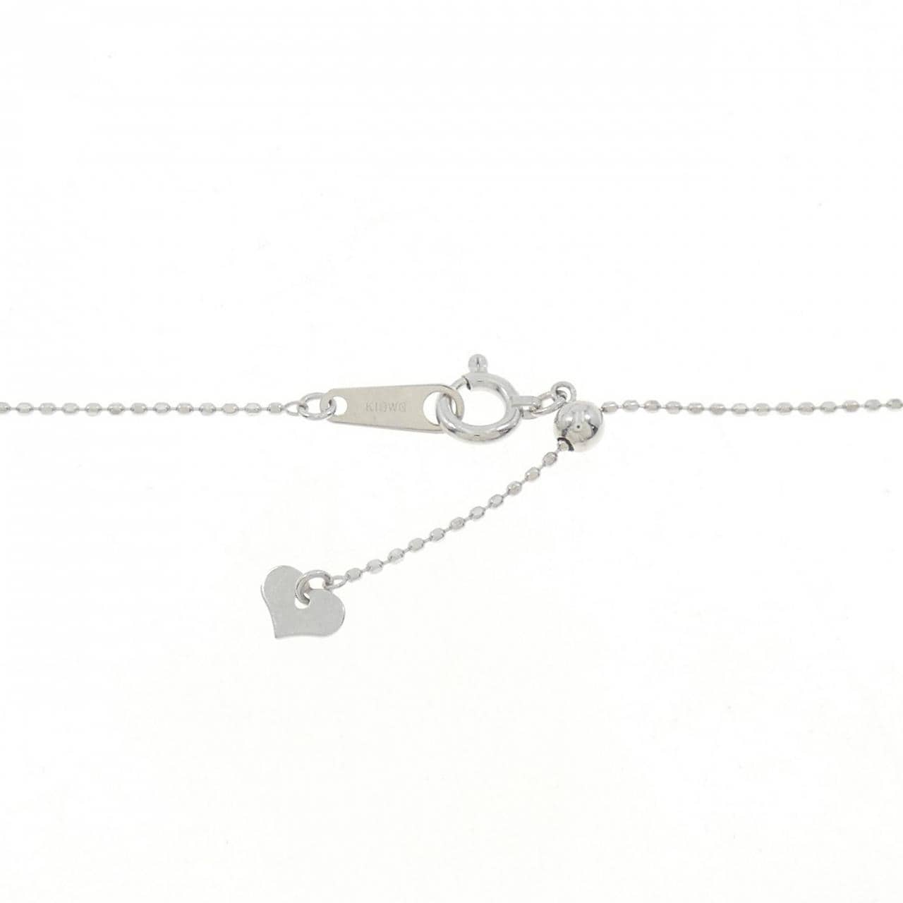 750WG/K18WG フラワー ダイヤモンド ネックレス 0.15CT