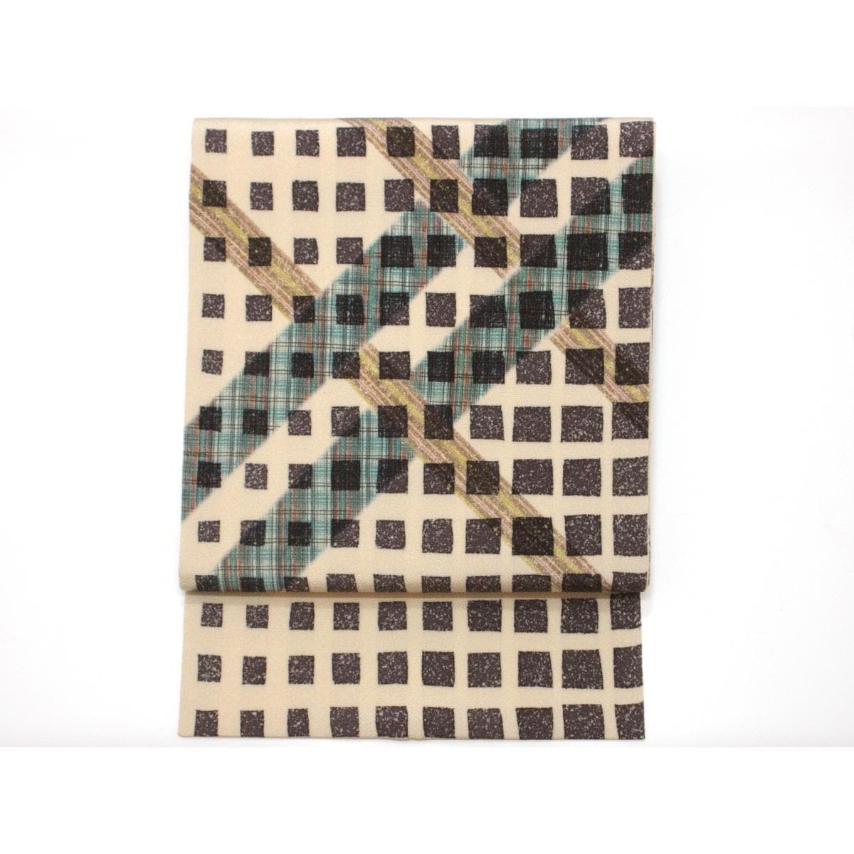 名古屋帯　ちりめん染帯　友禅加工