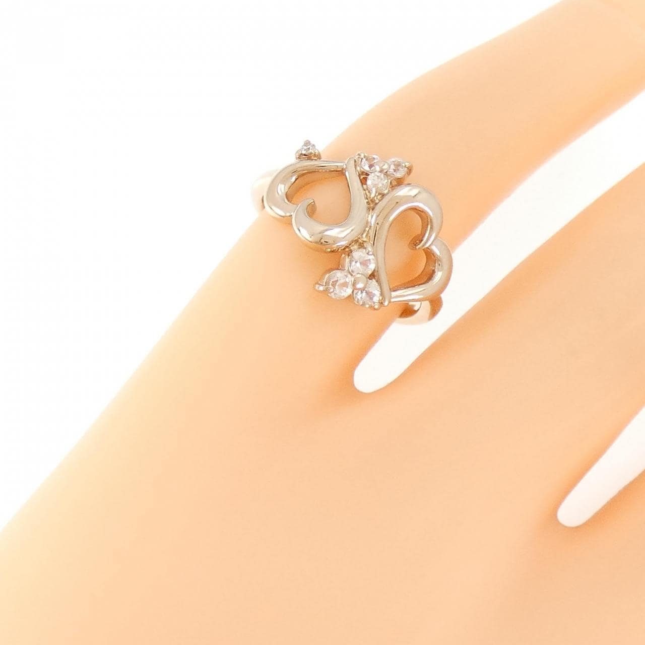 Samantha Tiara Heart White Sapphire Pinky Ring