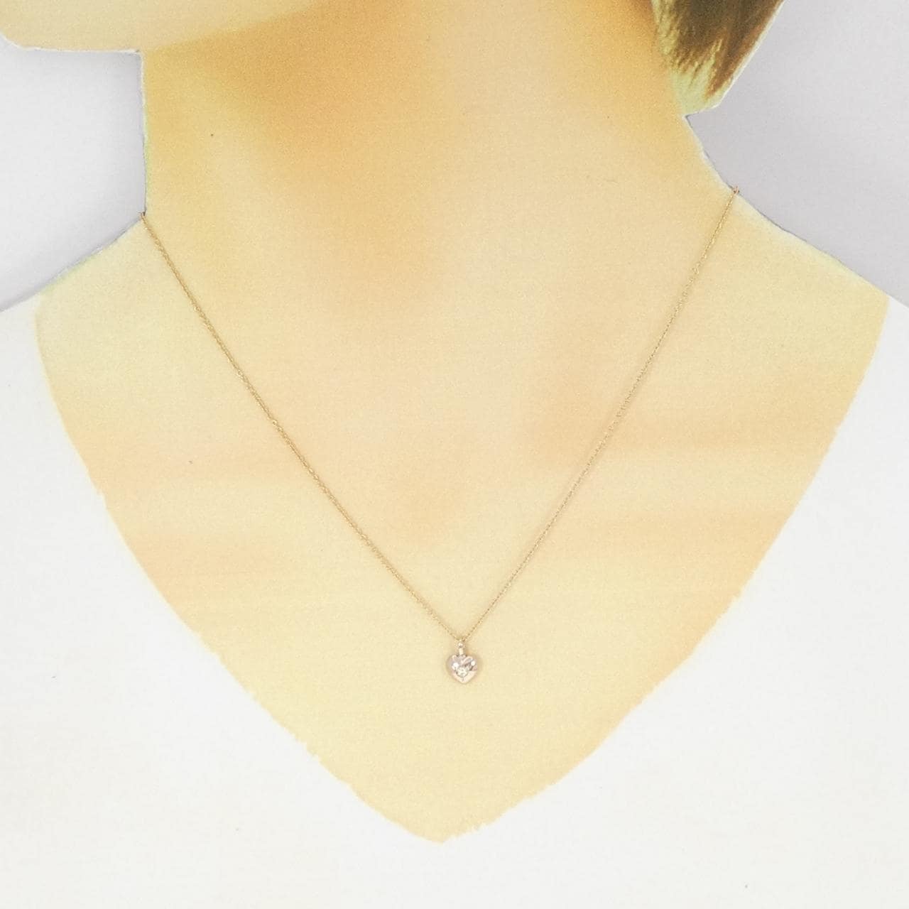 K18PG/K18YG ハート ダイヤモンド ネックレス