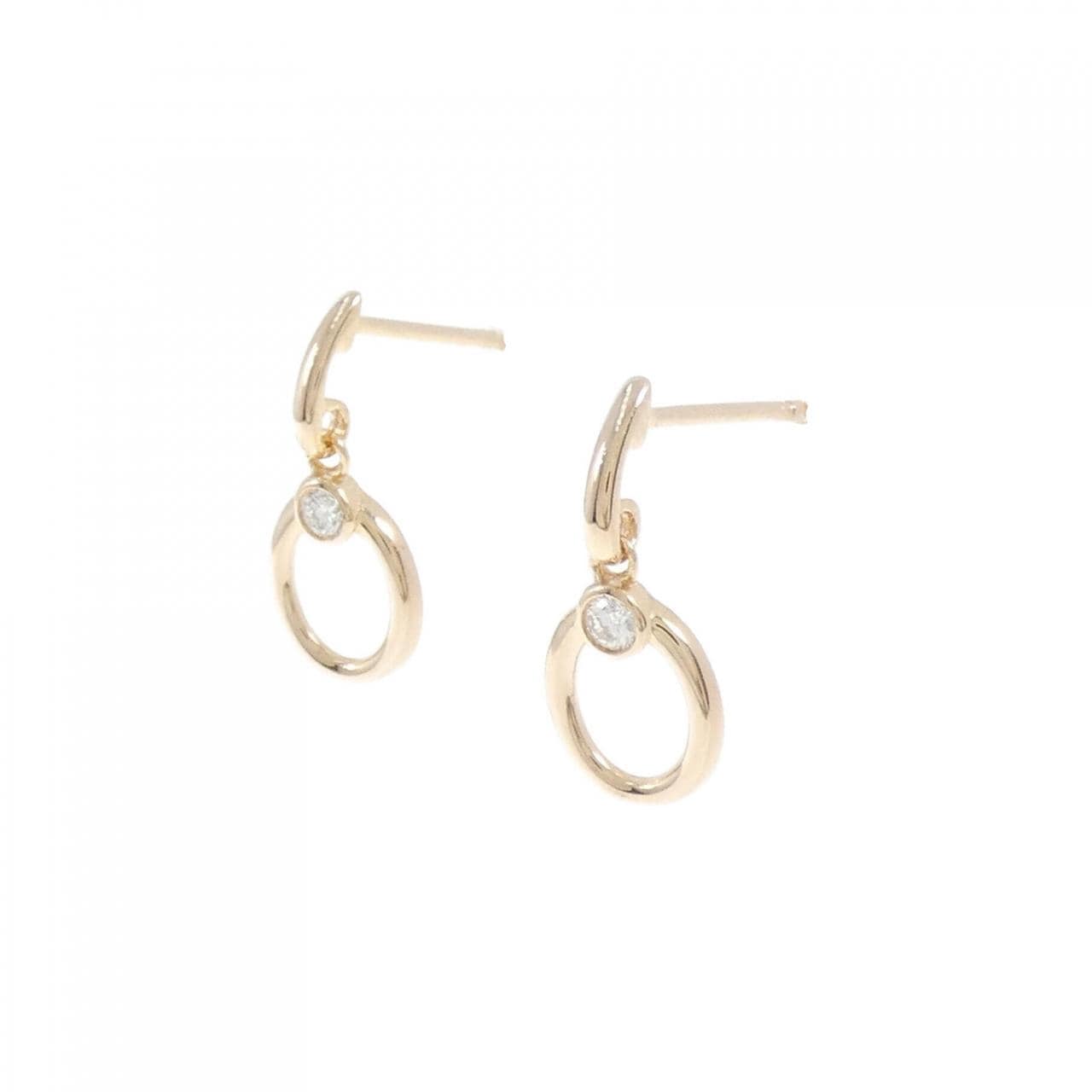 750PG/K18PG ダイヤモンド ピアス 0.06CT