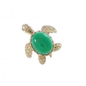 K10YG タートル カルセドニー ブローチ