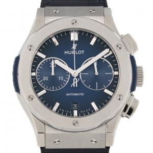 Hublot Classic FUSION Chronograph Titanium Deep Blue 521.NX.6670.LR.JPN18 TI Automatic