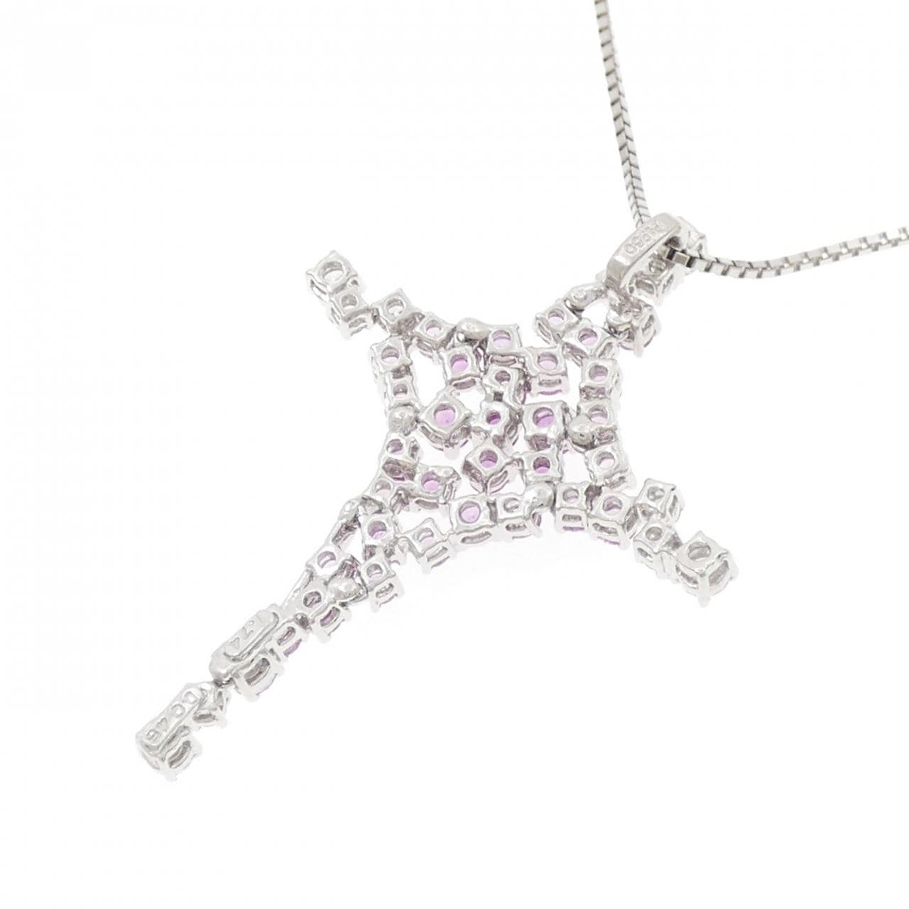 PT950/PT850 Sapphire Necklace 1.74CT