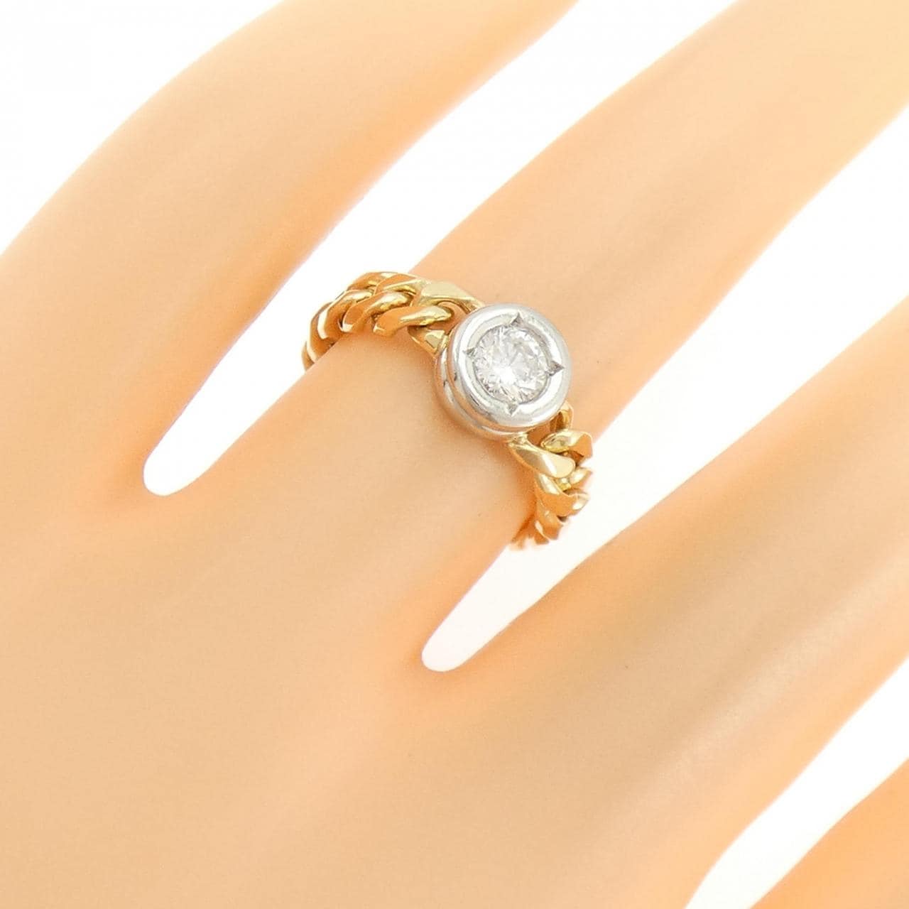 K18YG/PT900 ダイヤモンド リング 0.26CT