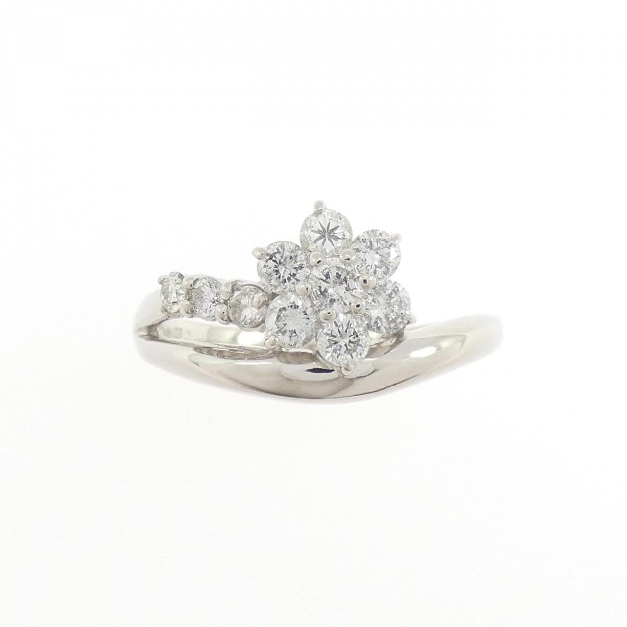 PT900 フラワー ダイヤモンド リング 0.50CT