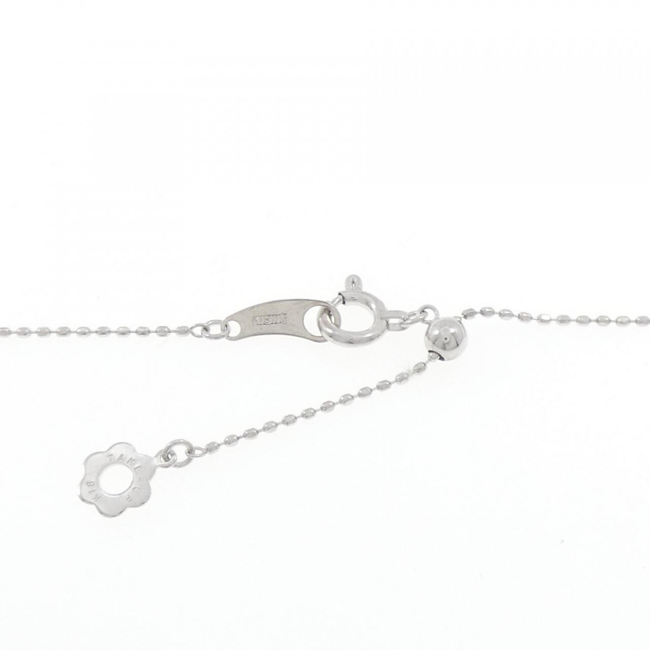K18WG イニシャルM ダイヤモンド ネックレス 0.11CT