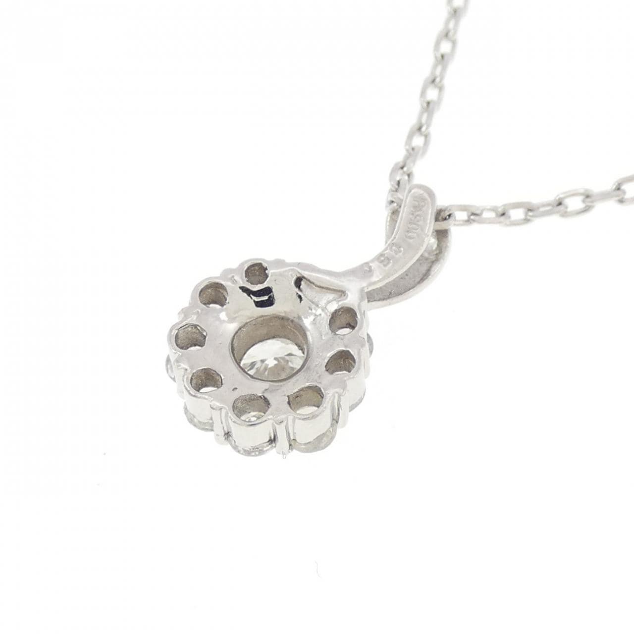 PT900/PT850 フラワー ダイヤモンド ネックレス 0.50CT