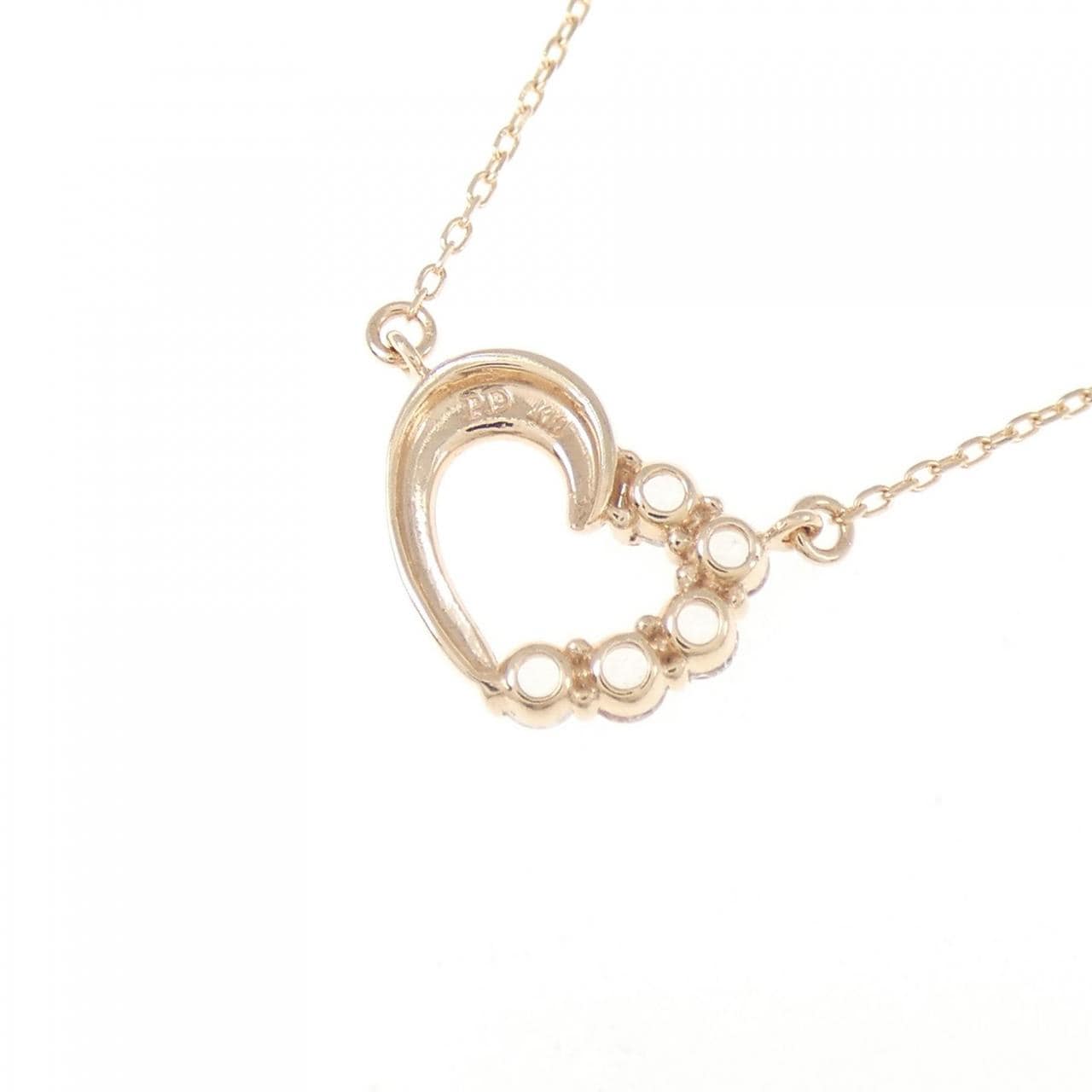 K10PG ハート ホワイトトパーズ ネックレス