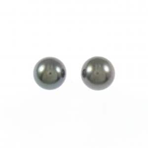 K18WG 黒蝶パール ピアス 8.9mm