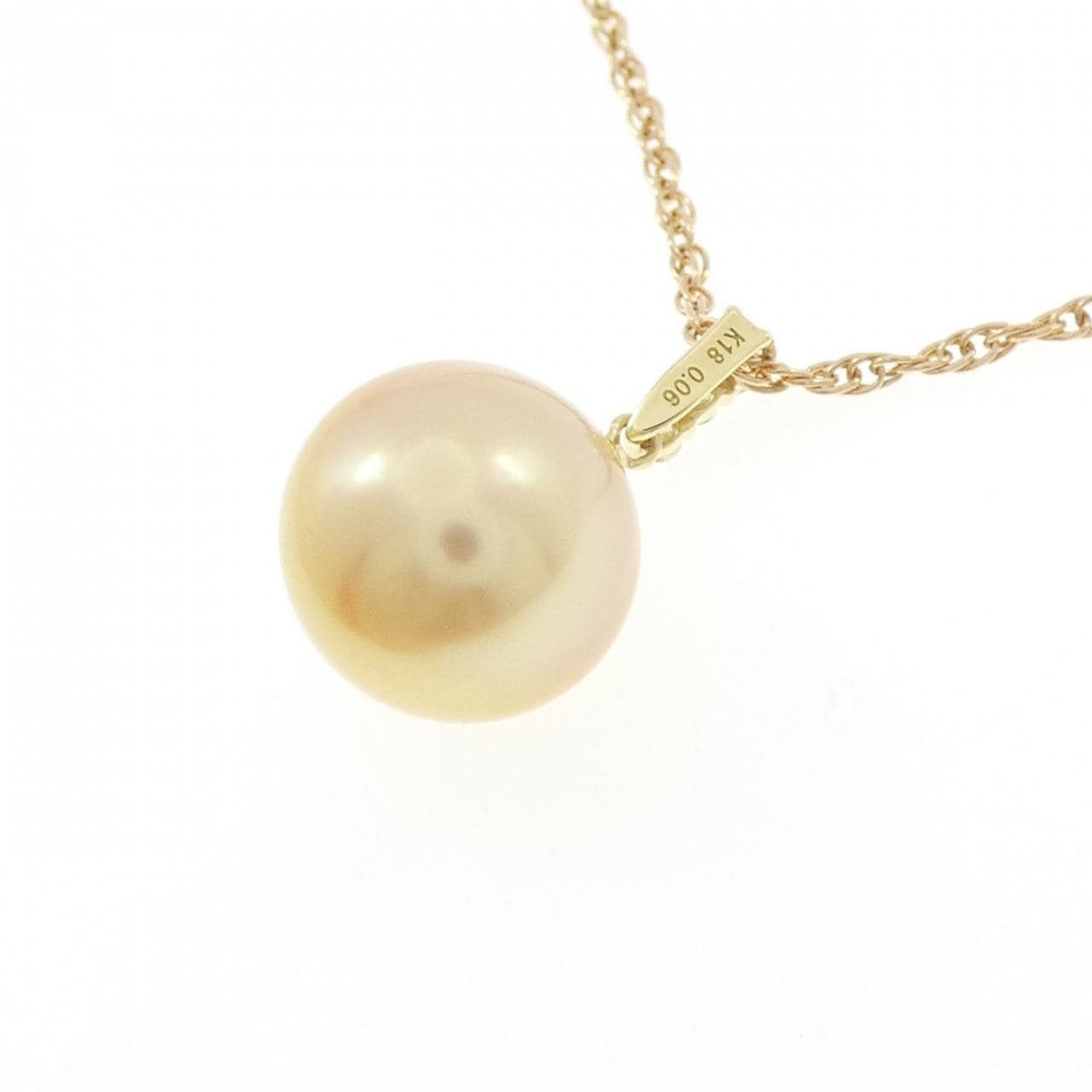 K18YG 白蝶パール ネックレス 10.5mm