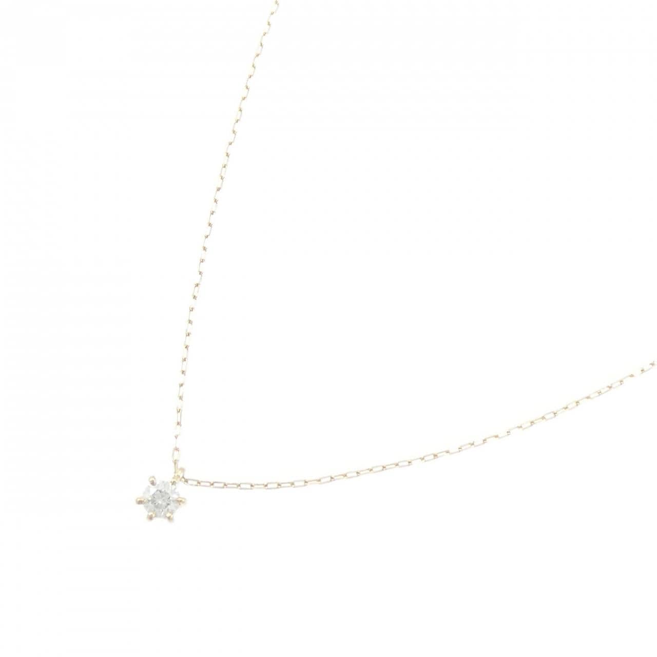 K10YG ソリティア ダイヤモンド ネックレス 0.08CT