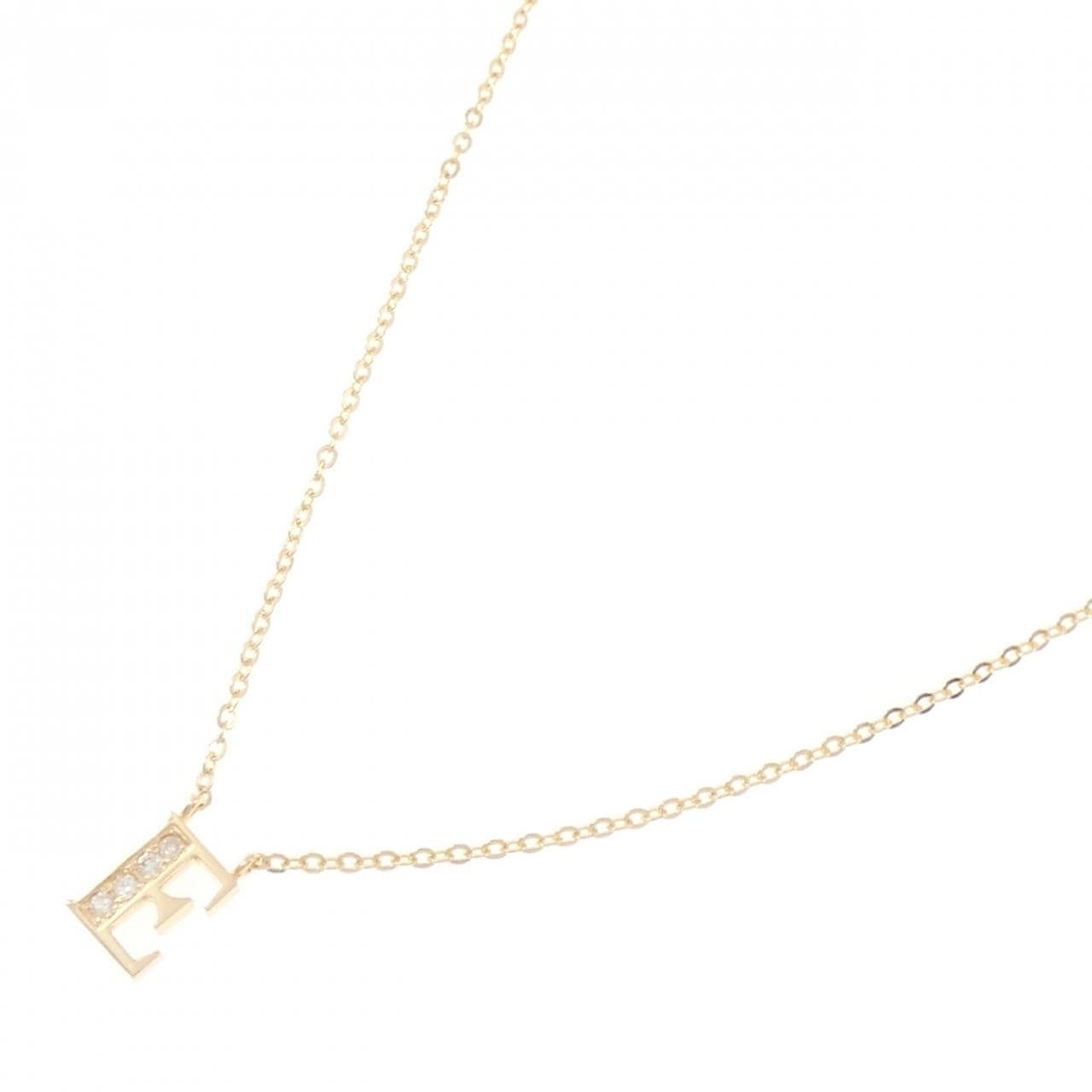 K18YG イニシャルE ダイヤモンド ネックレス 0.01CT