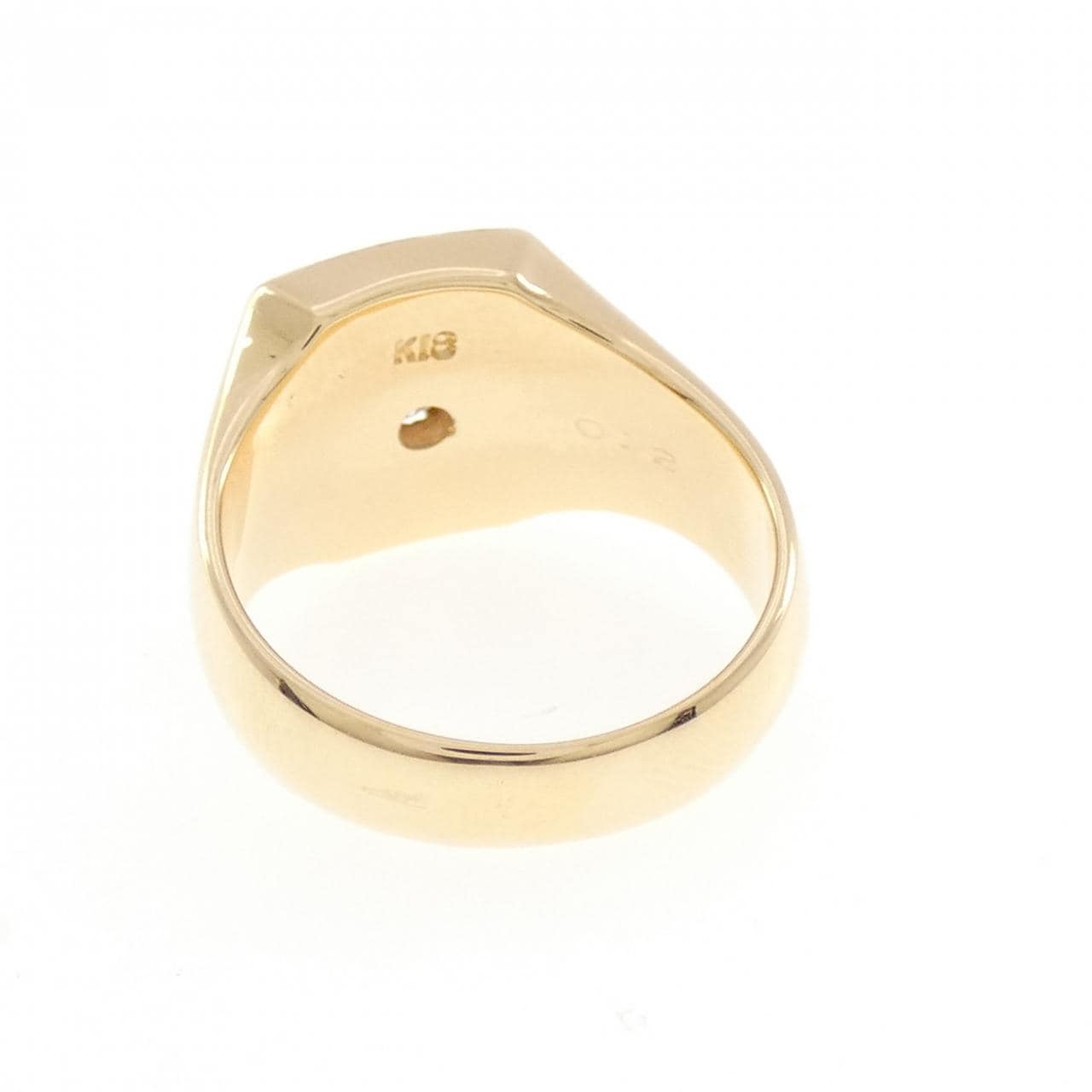 K18YG 印台 ダイヤモンド リング 0.12CT