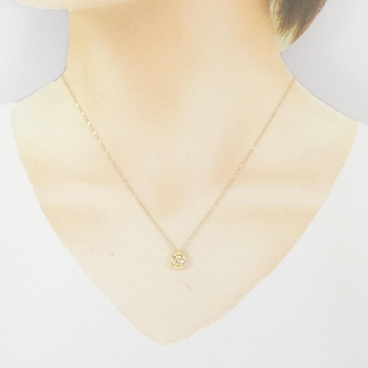 K18YG/750YG ダイヤモンド ネックレス 0.06CT