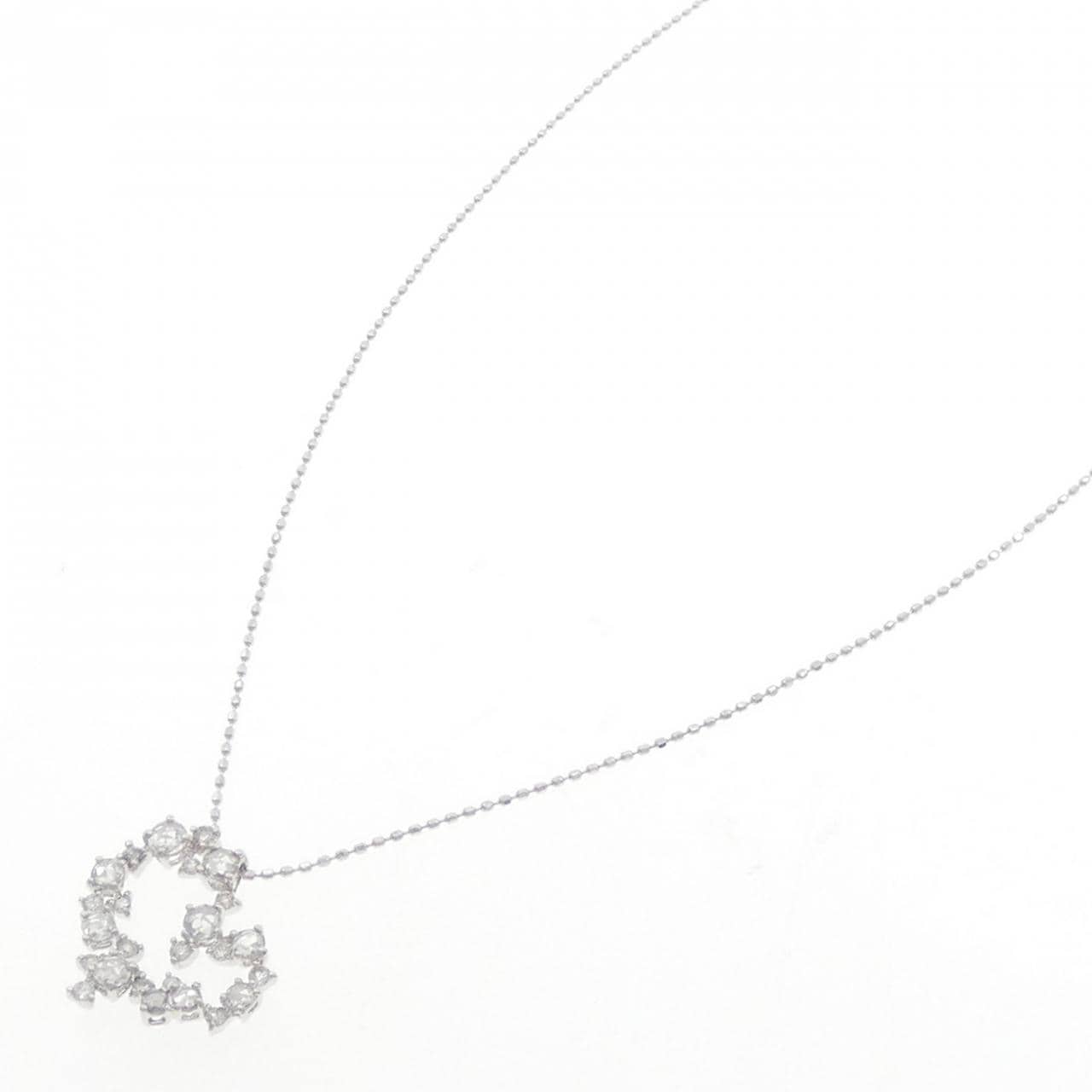 K18WG ハート ダイヤモンド ネックレス 0.45CT