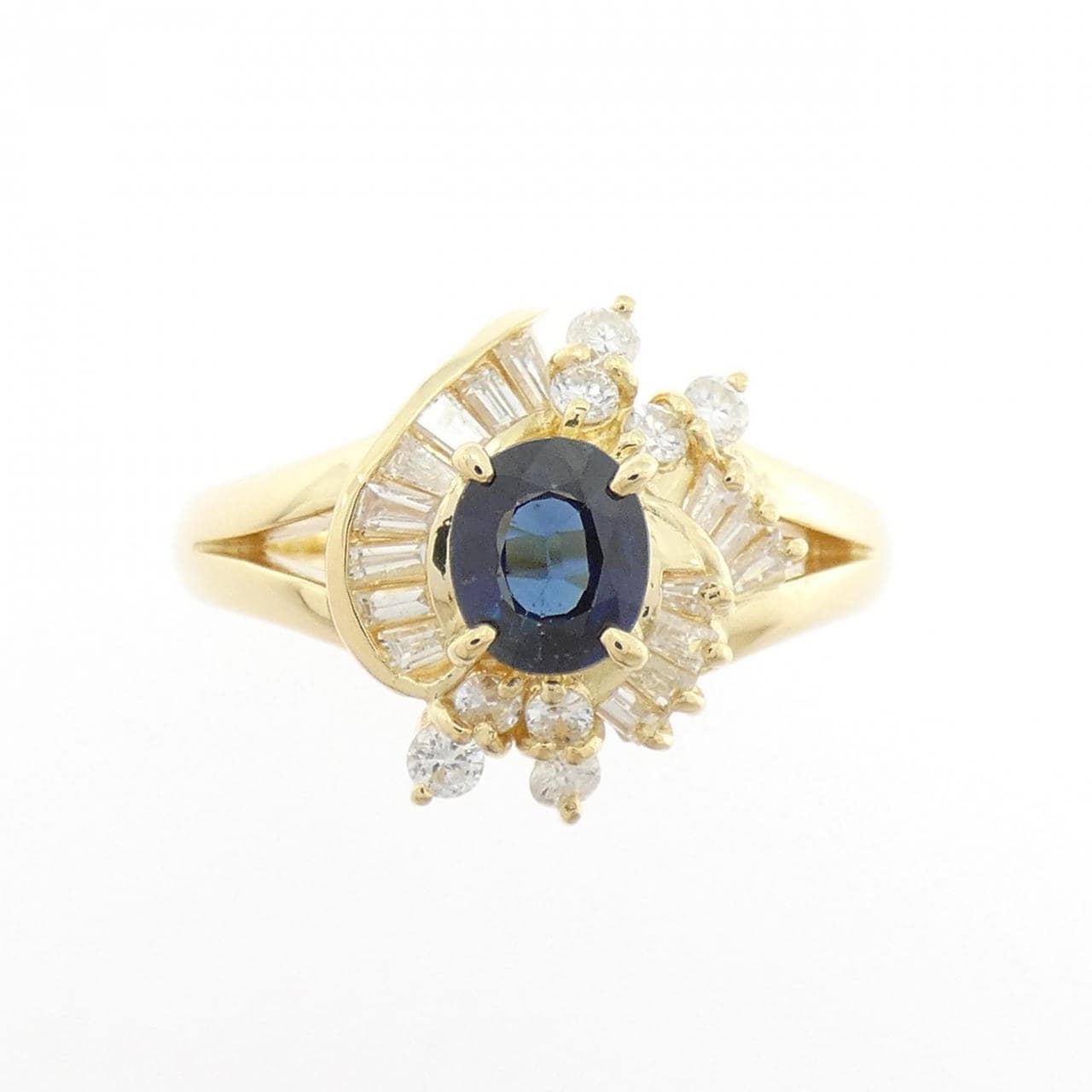 K18YG サファイヤ リング 0.75CT