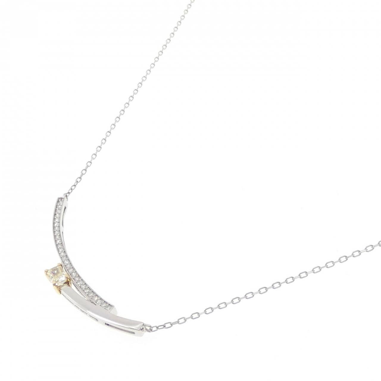 PT900/K18YG/PT850 ダイヤモンド ネックレス 0.271CT