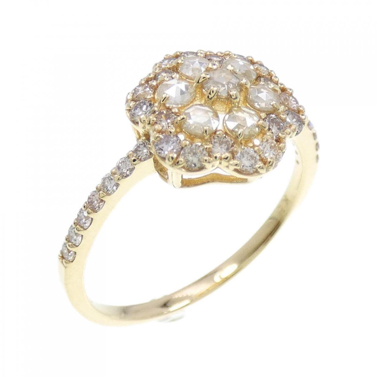 [BRAND NEW] K18YG flower Diamond ring 0.60CT