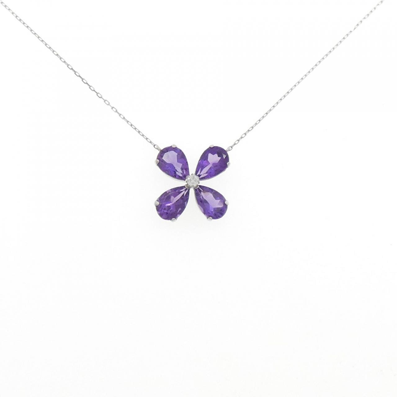 [BRAND NEW] PT Flower Amethyst Necklace 1.48CT