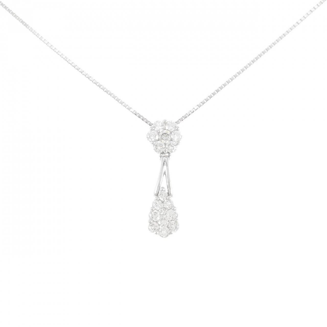 K18WG ダイヤモンド ネックレス 0.50CT
