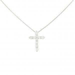K18WG/750WG クロス ダイヤモンド ネックレス 1.00CT