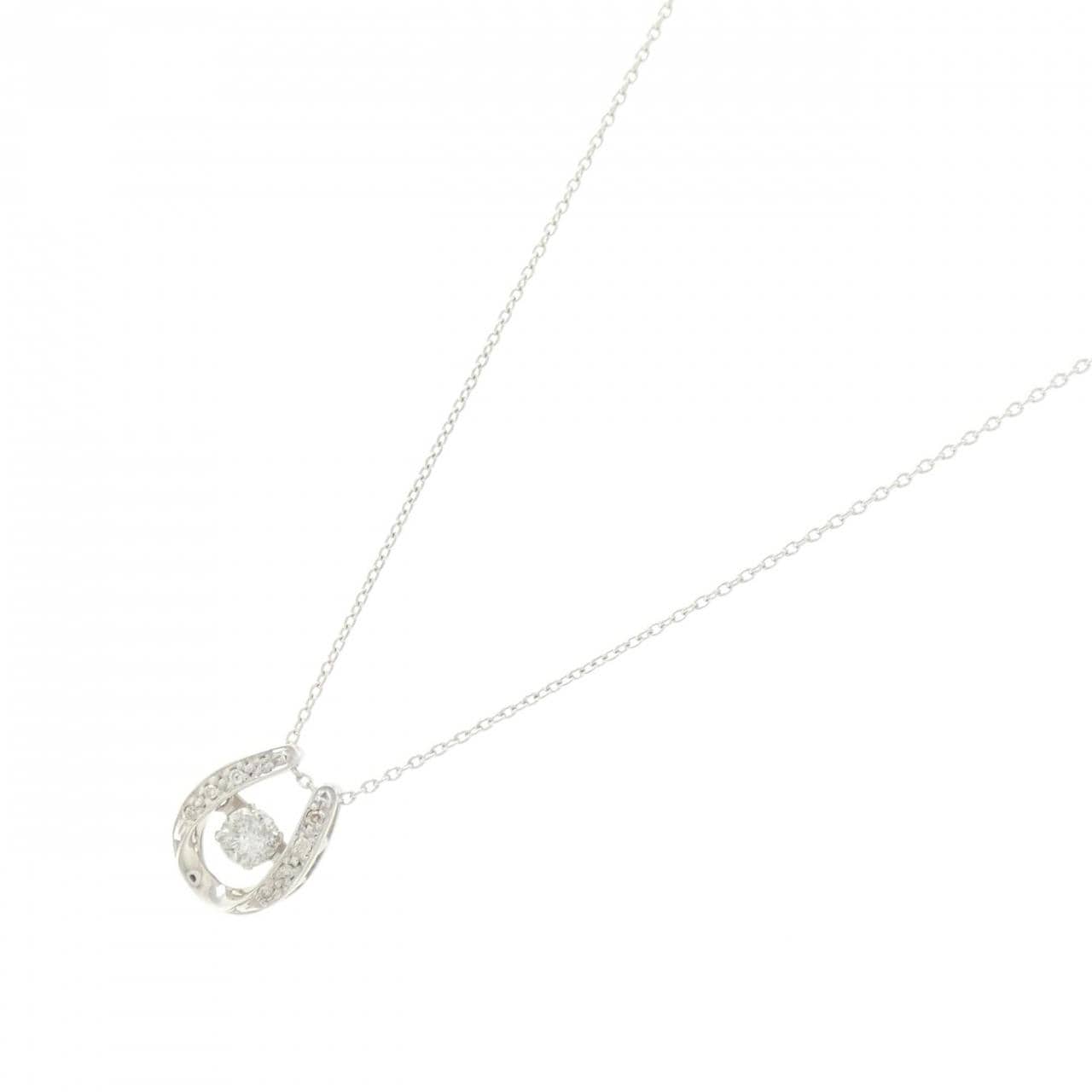 K18WG ダイヤモンド ネックレス 0.18CT