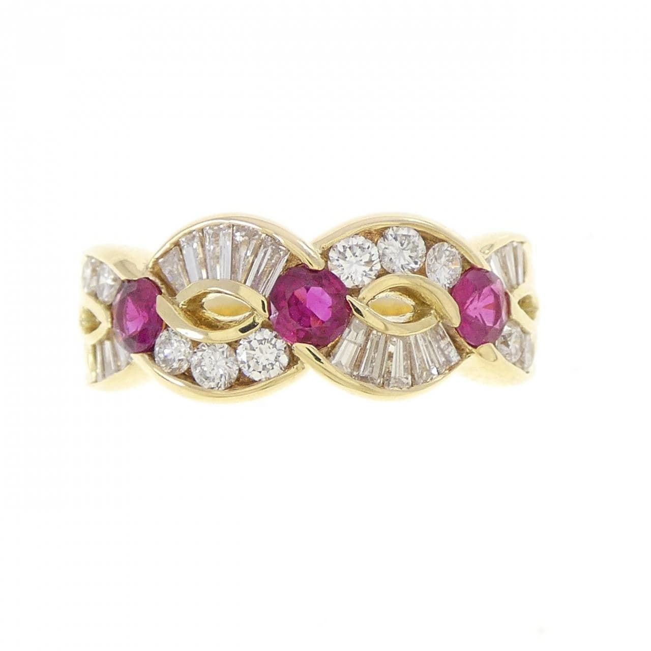 K18YG ルビー リング 0.41CT