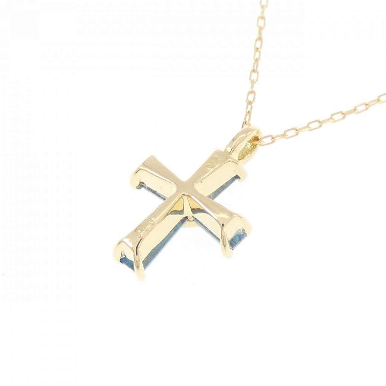 K18YG クロス ダイヤモンド ネックレス 0.23CT