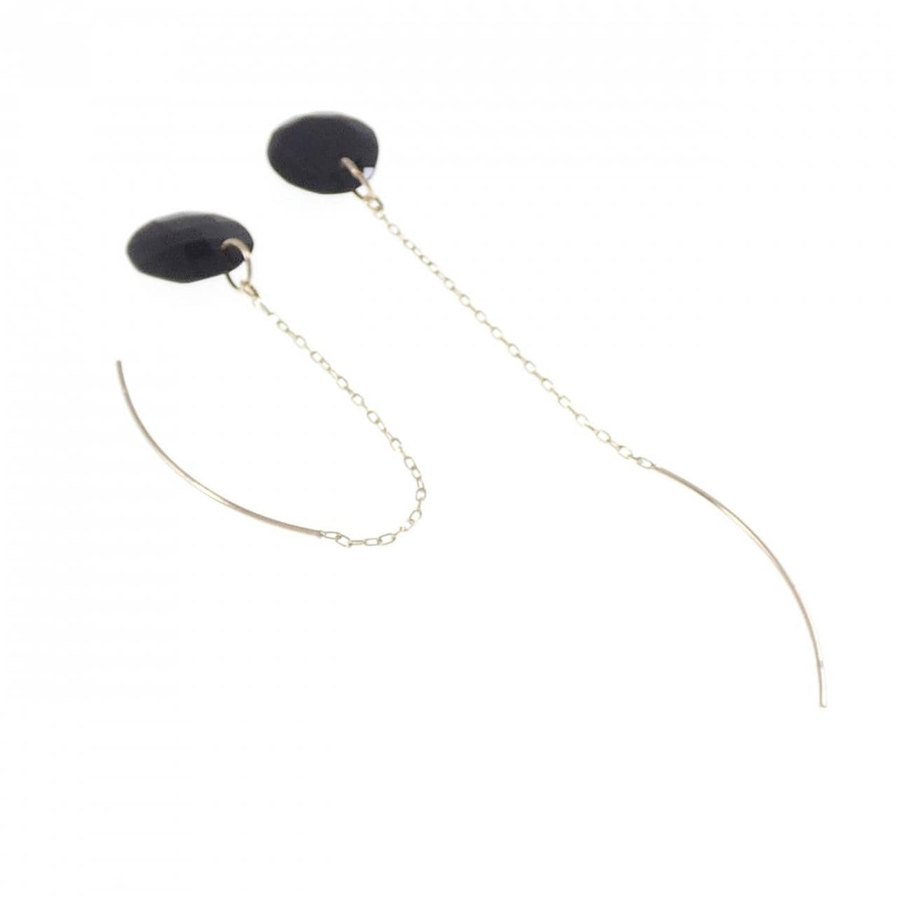 【新品】K10YG オニキス ピアス