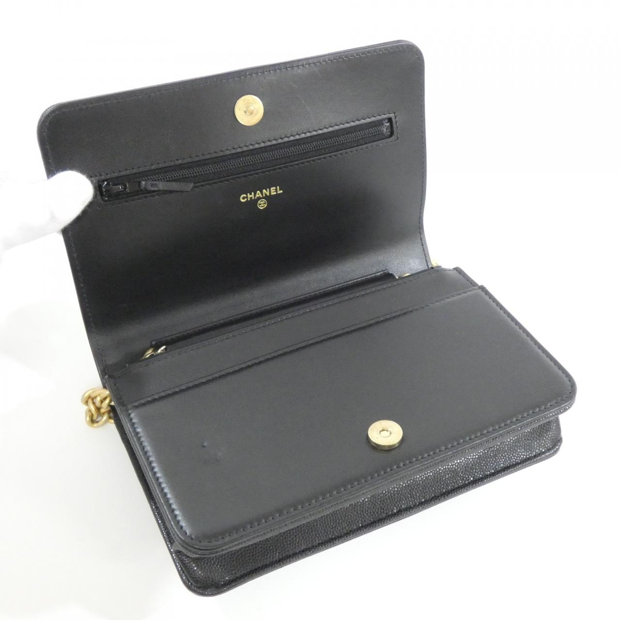 [未使用品] CHANEL Boy CHANEL Line AP1117 鏈條錢包