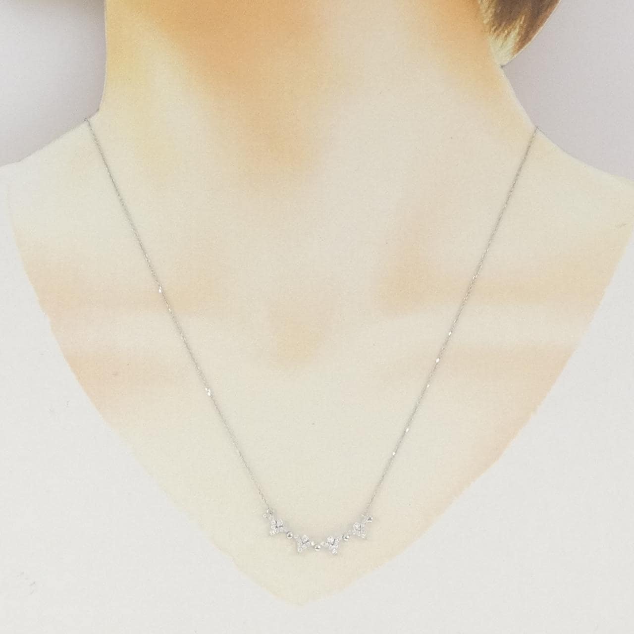 K18WG 2WAY ダイヤモンド ネックレス 0.19CT
