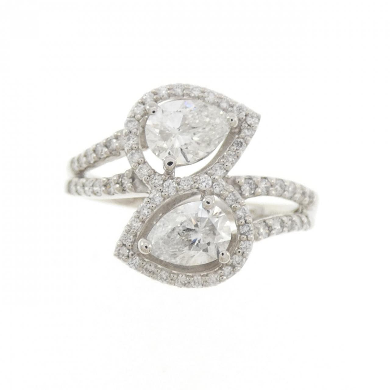 PT900 ダイヤモンド リング 0.462CT 0.462CT F-G SI2 ペアシェイプ