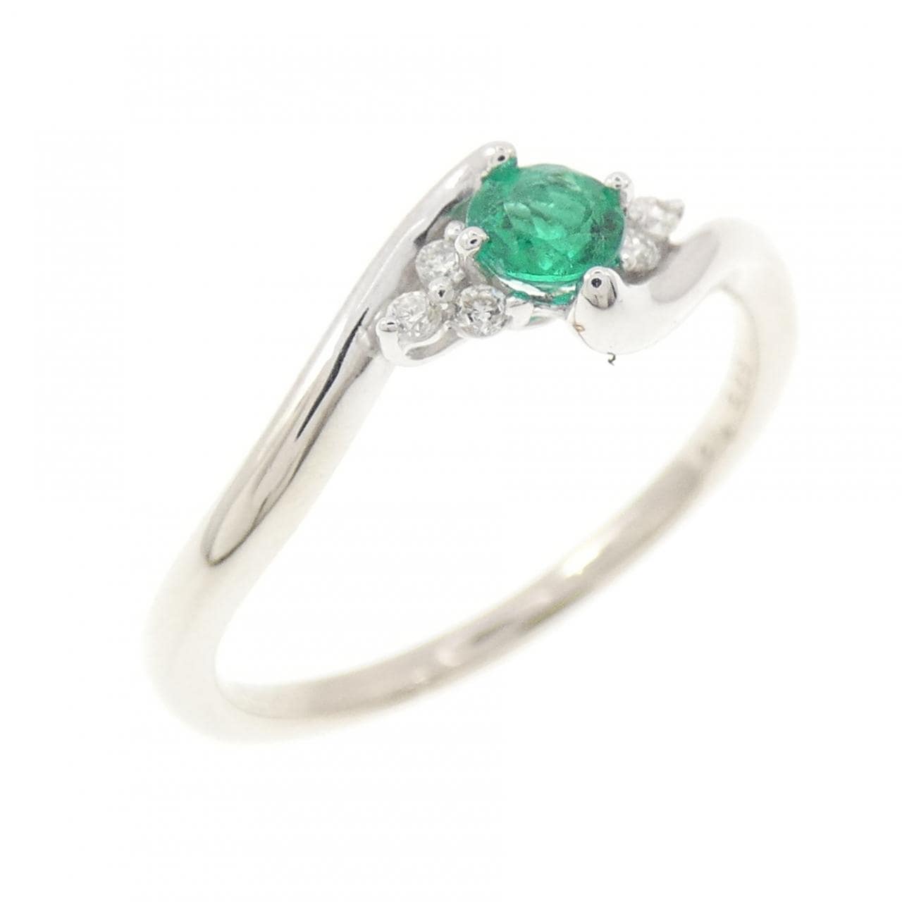 K18WG エメラルド リング 0.14CT