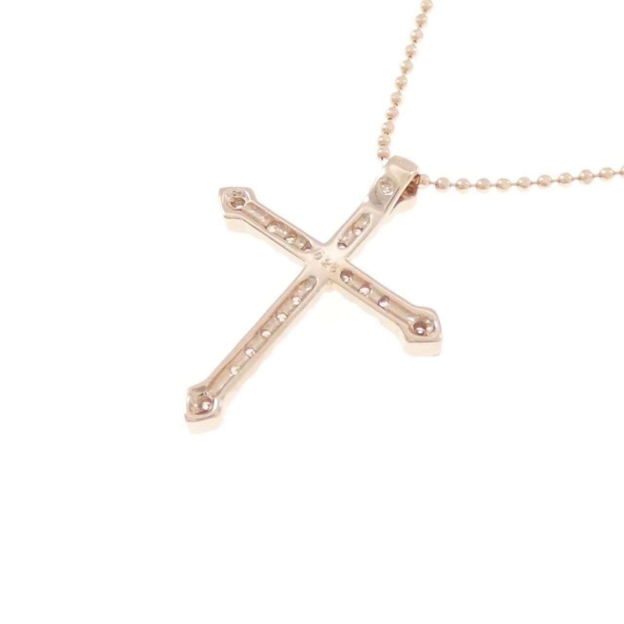 K10PG クロス ダイヤモンド ネックレス 0.25CT