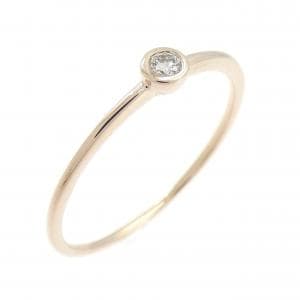 K18PG ソリティア ダイヤモンド リング 0.05CT