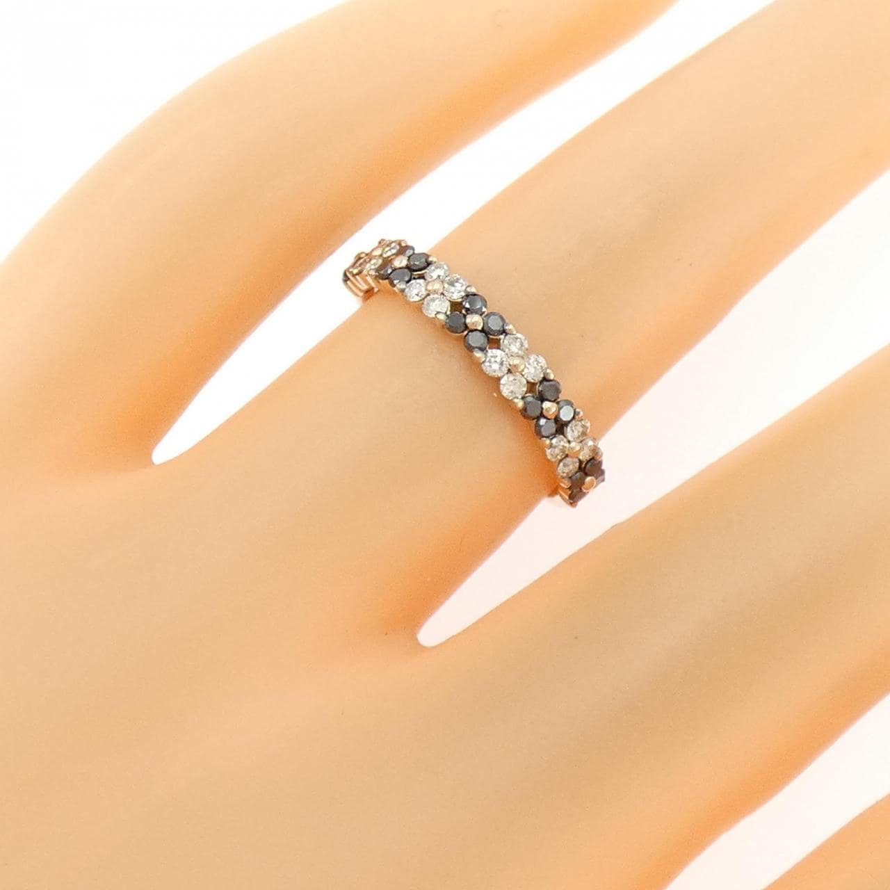 K18PG フラワー ダイヤモンド リング 0.36CT