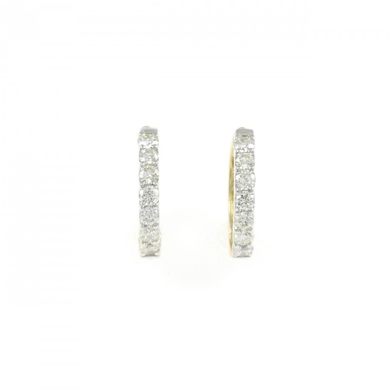 K18YG/PT900 ダイヤモンド イヤリング 0.18CT