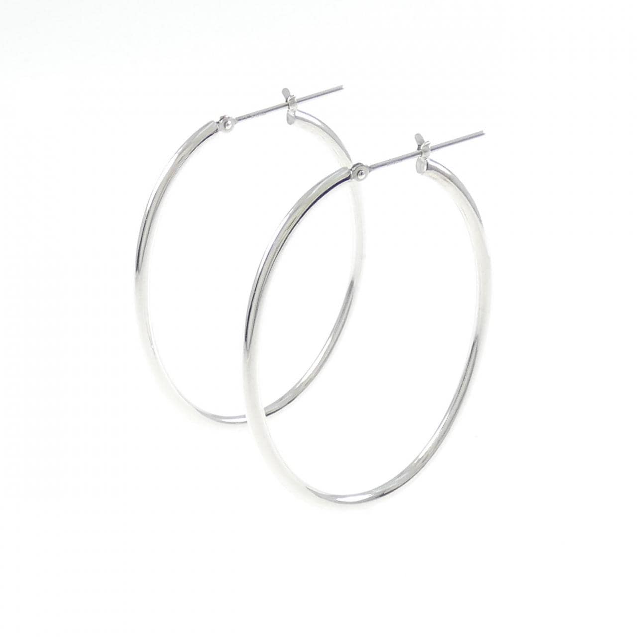 [BRAND NEW] K18WG hoop earrings