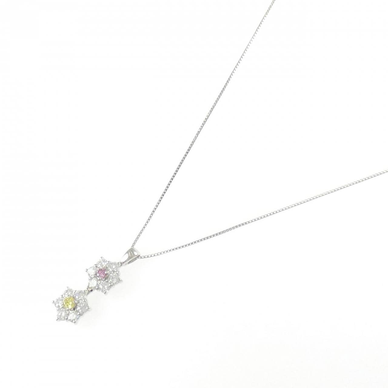 PT/PT850 ダイヤモンド ネックレス 0.046CT FIPP SI2/FIY I1