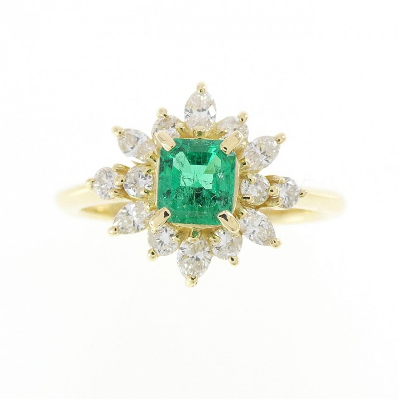 K18YG エメラルド リング 0.35CT
