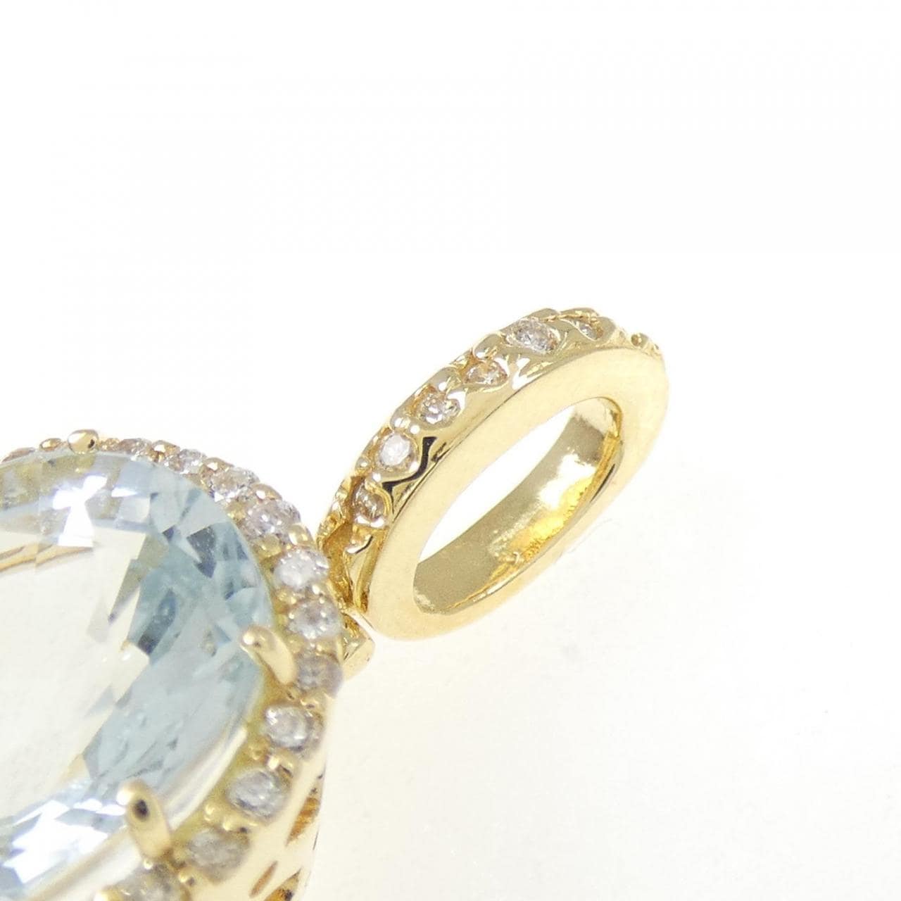 K18YG アクアマリン ペンダント 5.03CT