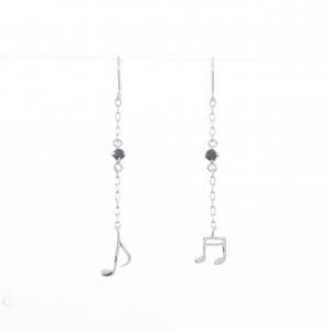 K14WG 音符 キュービック ピアス