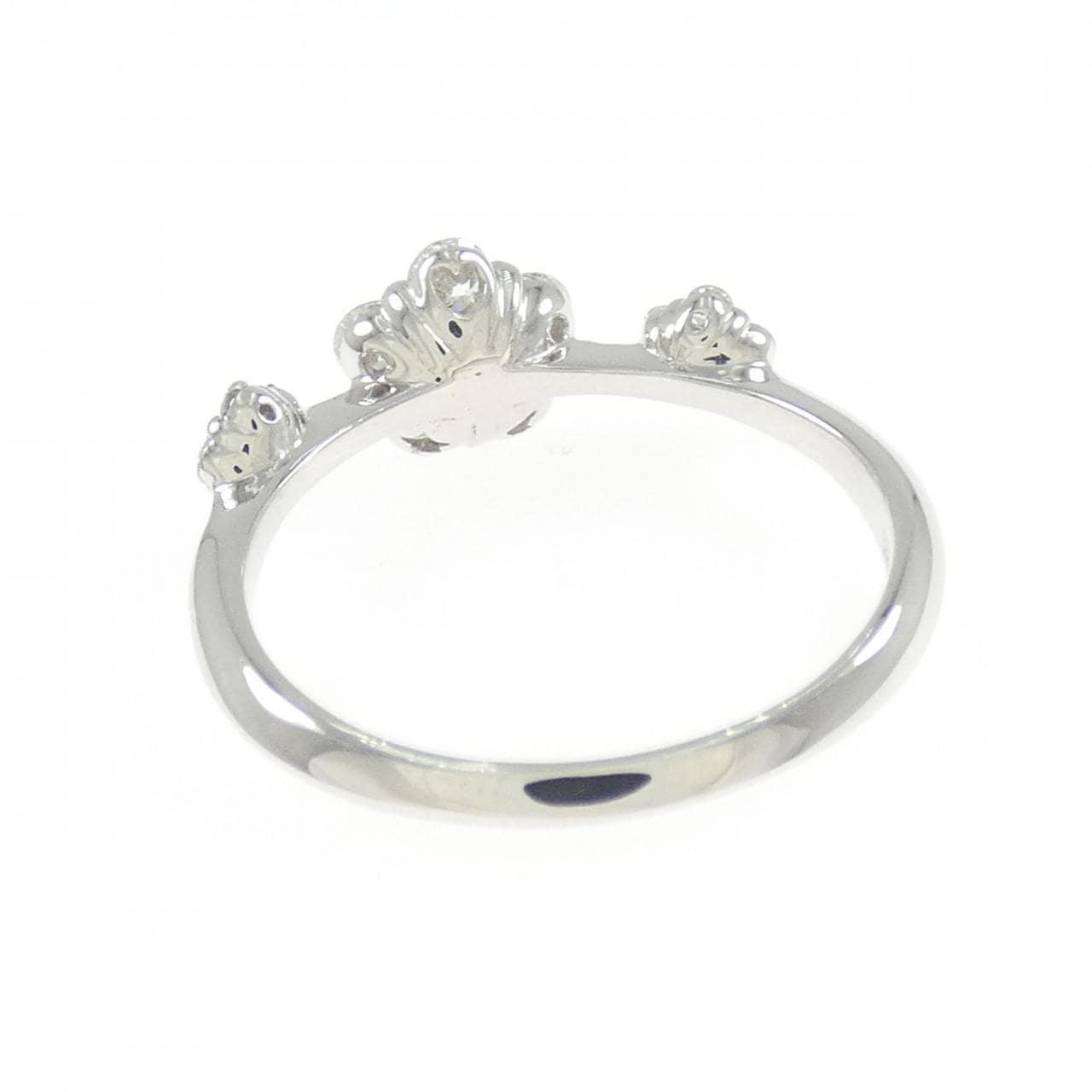 K18WG フラワー ダイヤモンド リング 0.43CT